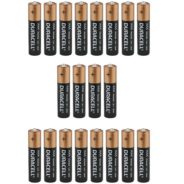 Duracell Alkalin 1.5 Volt AAA 20’li İnce Kalem Pil ürün görseli 1