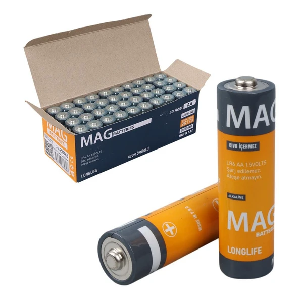 Mag Batteries MG-26173 Alkalin AA 40'Lı Paket Kalem Pil ürün görseli 1