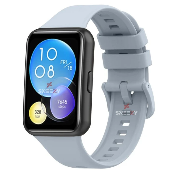 Huawei Watch Fit 2 Uyumlu PureLux Tam Uyumlu Silikon Kordon  Açık Mavi ürün görseli 1