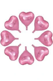 10 İnç Mini Kalp Folyo Balon Pembe 5 Adet ürün görseli 1