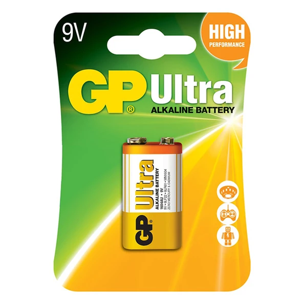 GP 1604AU-5TR1 Ultra Alkalin 9 Volt Pil (Tekli Paket) ürün görseli 1