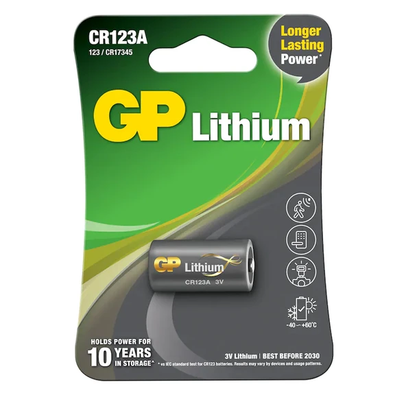 GP CR123A 3 Volt Fotograf Makinesi Pili ürün görseli 1