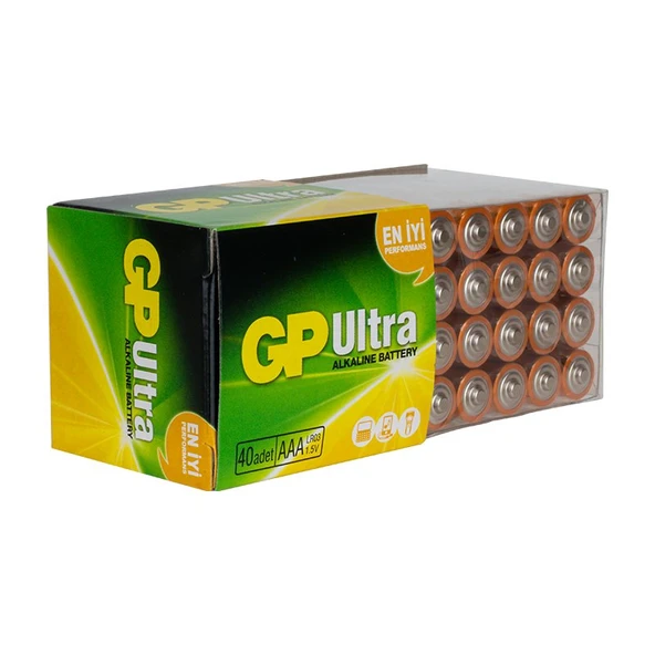 GP 24AU R03 Ultra Alkalin AAA İnce Kalem Pil (40'lı Paket) ürün görseli 1