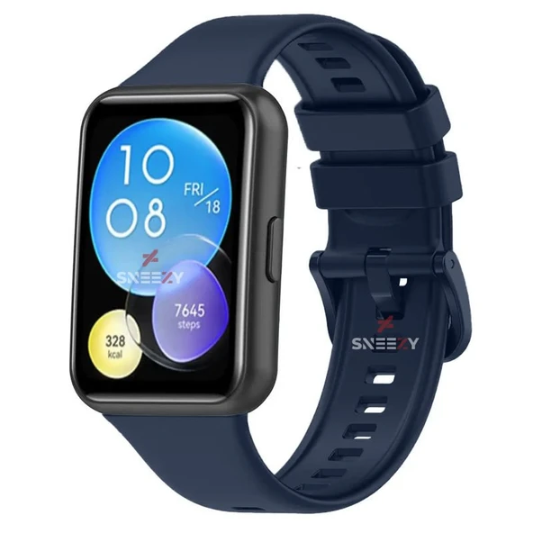 Huawei Watch Fit 2 Uyumlu PureLux Tam Uyumlu Silikon Kordon  Lacivert ürün görseli 1