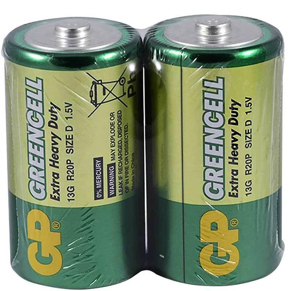 GP 13G 2S2 R20 D Boy Büyük Pil (20'li Paket) ürün görseli 1