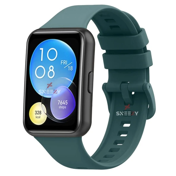 Huawei Watch Fit 2 Uyumlu PureLux Tam Uyumlu Silikon Kordon  Haki ürün görseli 1