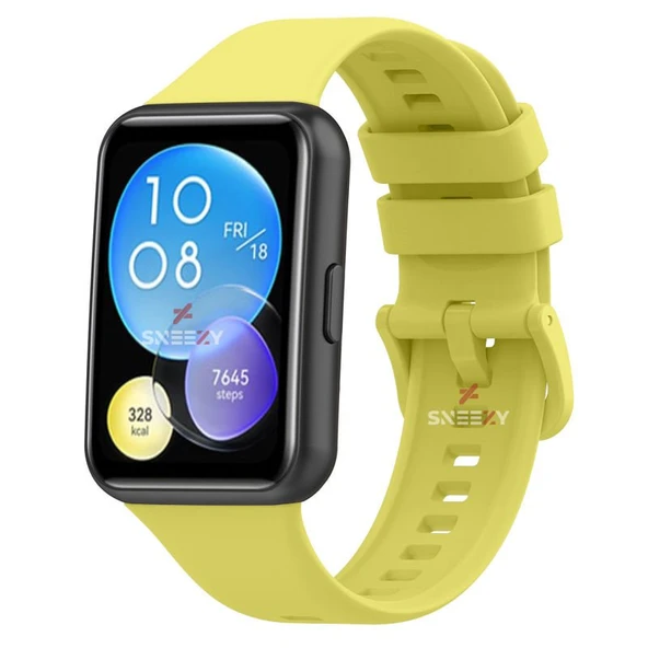 Huawei Watch Fit 2 Uyumlu PureLux Tam Uyumlu Silikon Kordon  Sarı ürün görseli 1