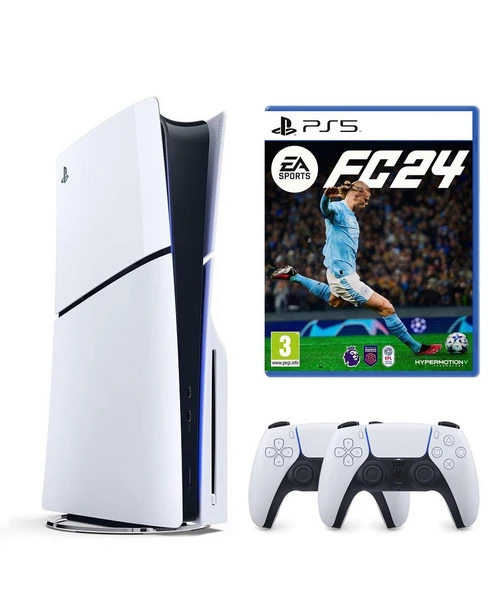 Playstation 5 Slim Cd Edition + 2. DualSense Kol + Ps5 EA SPORTS FC 24 (İthalatçı Garantili) TRCL2 DFX ürün görseli 1