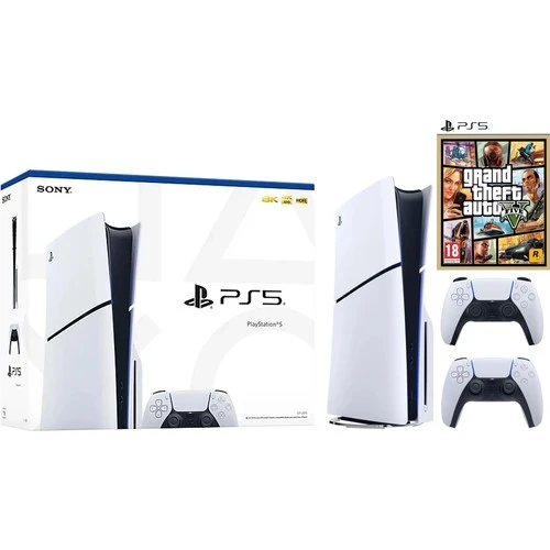 Sony Playstation 5 Slim CD Edition + 2. DualSense Ps5 Kol + Gta 5 (İthalatçı Garantili) ürün görseli 1