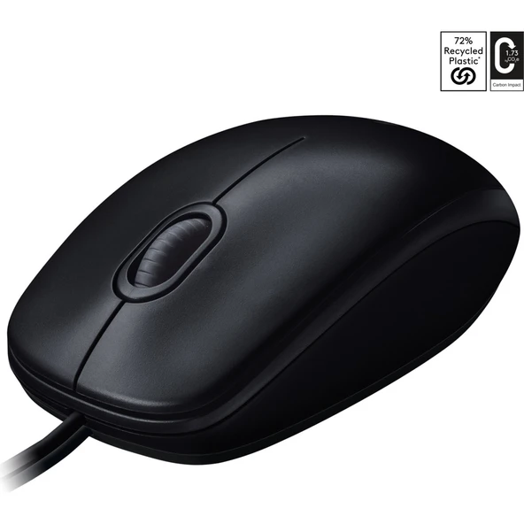 Logitech M100 Kablolu 1000 DPI USB Mouse - Siyah - Resim 2