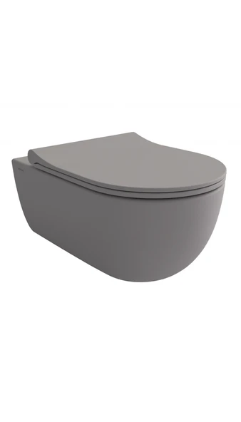 Bocchi V Tondo Rimless Asma Klozet Mat Gri Kapak Dahil 1416-006-0128 ürün görseli 1