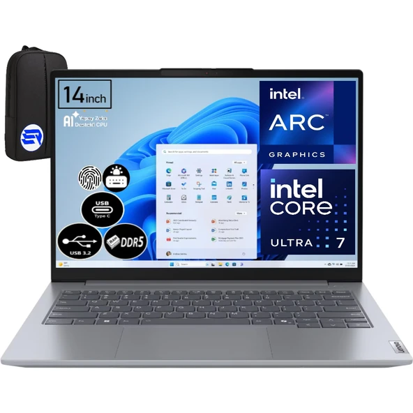 Lenovo Thinkbook 14 G7 Iml Intel Core Ultra 7-155H 64GB Ram 2tb SSD 14'' Wuxga WIN11 Pro 21MR0050TREP8 + Elektropasaj Çanta ürün görseli 1
