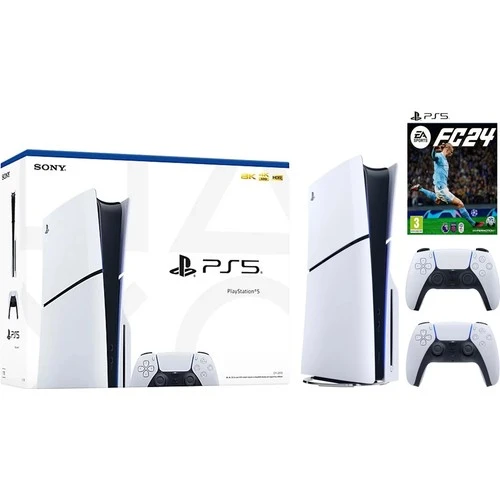Sony Playstation 5 Slim CD Edition + 2. DualSense Ps5 Kol + Fifa Fc 24 (İthalatçı Garantili) ürün görseli 1