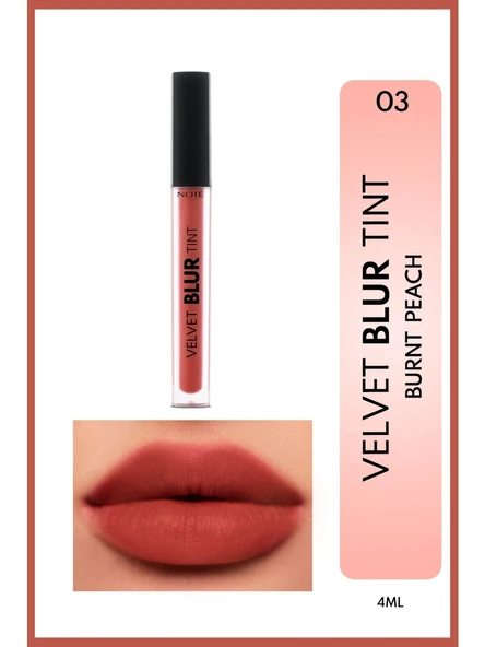 Note Velvet Blur Tınt Lıpgloss 03 Burnt Peach ürün görseli 1