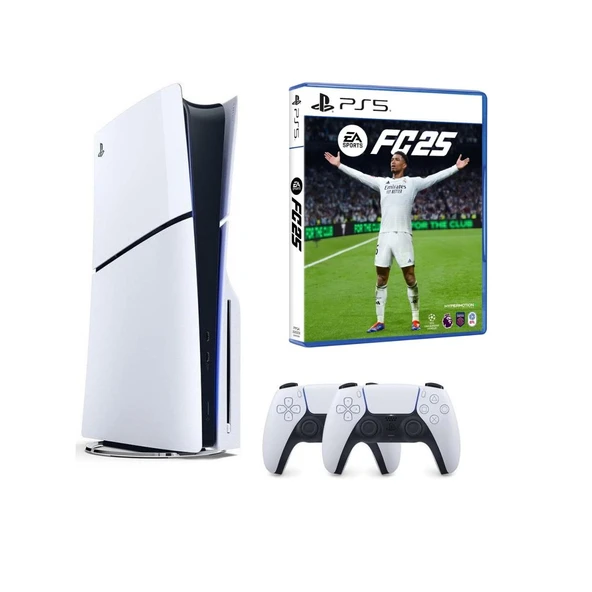 Sony Playstation 5 Slim Cd Edition + 2. DualSense Ps5 Kol + Fifa Fc 25 (ithalatçı Garantili) ürün görseli 1