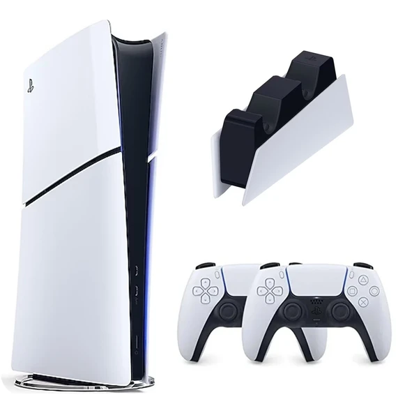 Sony Playstation 5 Slim Dijital + 2. DualSense Ps5 Kol + Sarj istasyonu (İthalatçı Garantili) ürün görseli 1