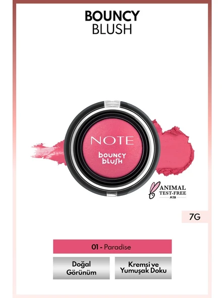 Note Boyuncy Blush Allık No 01 Paradıse ürün görseli 1