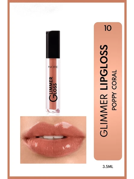Note Glımmer Lıpgloss 10 Poppy Coral ürün görseli 1