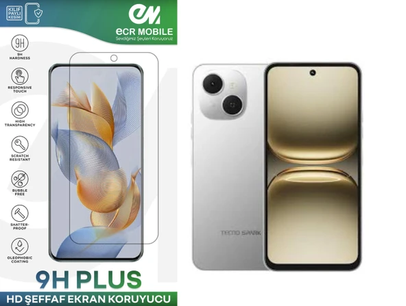 Tecno Spark 40C ile Uyumlu HD Şeffaf 9H Nano Ekran Koruyucu ürün görseli 1