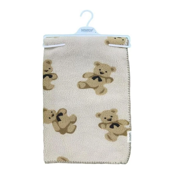 Bebitof Sevimli Ayıcıklar Desenli 90x100 cm Peluş Bebek Battaniye BBTF.TAS.95076 ürün görseli 1