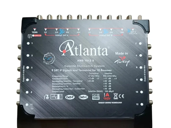 Atlanta 10/12 10x12 Santral Merkezi Sistem Multiswitch ( Sonlu ) + Adaptör ürün görseli 1