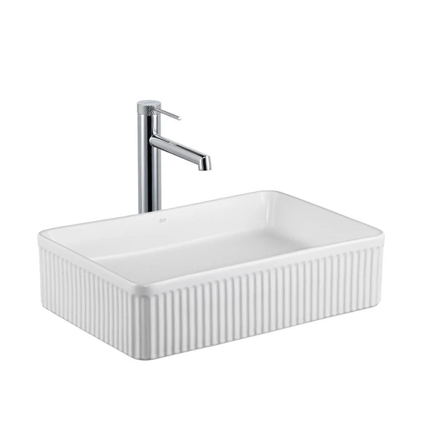 LENA TEZGAHÜSTÜ LAVABO E-W1004MB (MAT BEYAZ) ürün görseli 1