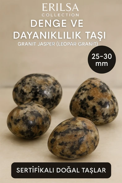 Sertifikalı Doğal Granit Jasper (Leopar) Taşı Kütle 25-30 mm – Denge ve Dayanıklılık Taşı ürün görseli 1