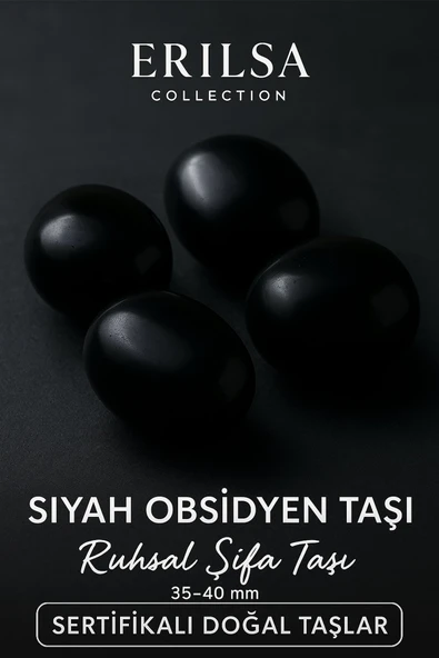 Sertifikalı Doğal Siyah Obsidyen Taşı Kütle 35-40 mm – Ruhsal Şifa ve Koruma Taşı ürün görseli 1