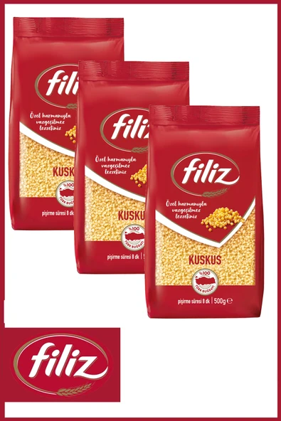 Filiz Kuskus Makarna 500 gr X 3 Adet ürün görseli 1