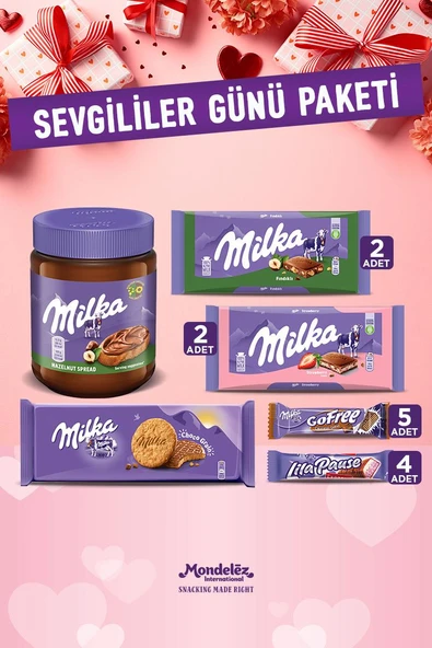 Sevgililer Günü Paketi- (Çikolata-Bisküvi-Sürülebilir Çikolata) ürün görseli 1