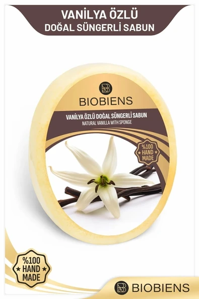Biobiens Vanilya Özlü Duş ve Cilde Özel Doğal Süngerli Sabun ürün görseli 1
