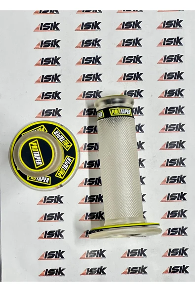 Universal Motosiklet Protaper Sağ-Sol Elcik Takımı Şeffaf Sarı-Siyah Yazılı ürün görseli 1