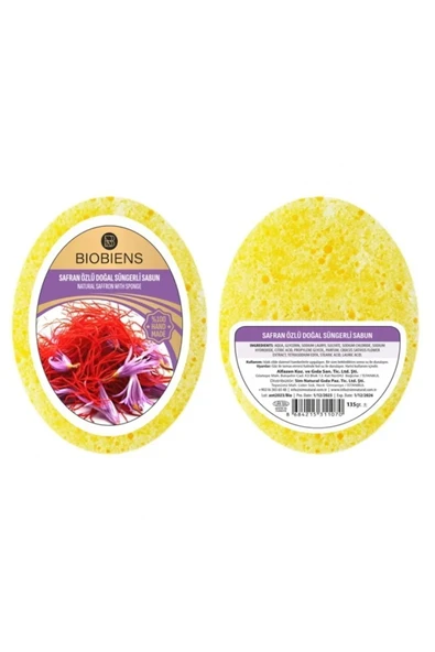 Biobiens Safran Özlü Doğal Süngerli Sabun 135gr ürün görseli 1