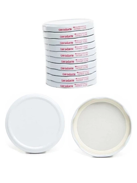 Kavanoz Kapağı 82mm 10'lu Paket Beyaz Renk Vakumlu Konserve Kapağı ürün görseli 1