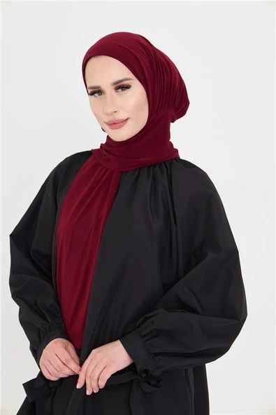 Bordo Pratik Hazır Geçmeli Tesettür Bone Sandy Boyunluklu Çıtçıtlı 2505_16 ürün görseli 1