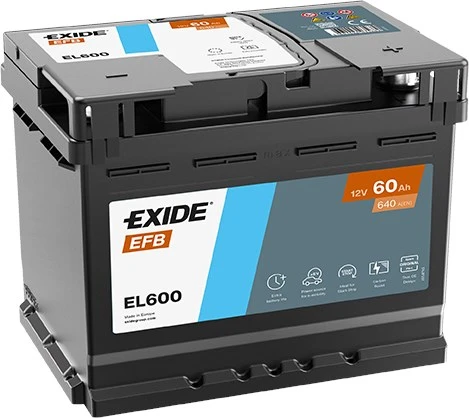 Exıde EL600 12V 60Ah 640A Start Stop Efb Akü (Üretim Tarihi:2025) ürün görseli 1