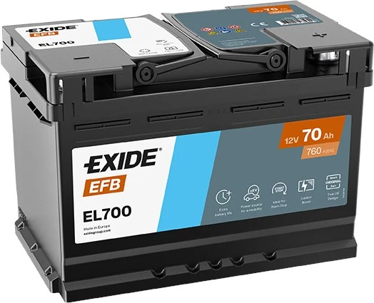 Exıde EL700 12V 70Ah 760A Start Stop Efb Akü (Üretim Tarihi:2025) ürün görseli 1