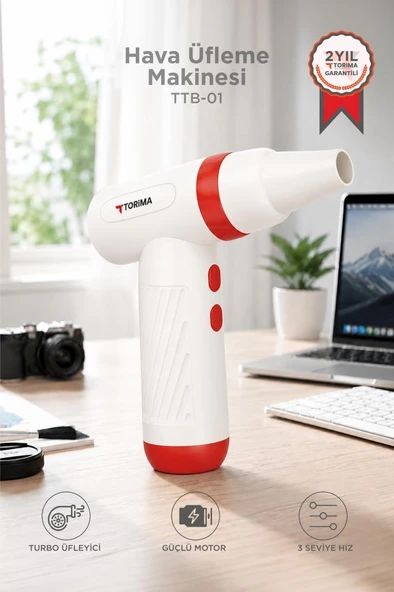 Hava Üfleme Makinesi Yüksek Hızlı Turbo 85000 RPM 40W 1100 MAH TTB01 Kırmızı ürün görseli 1