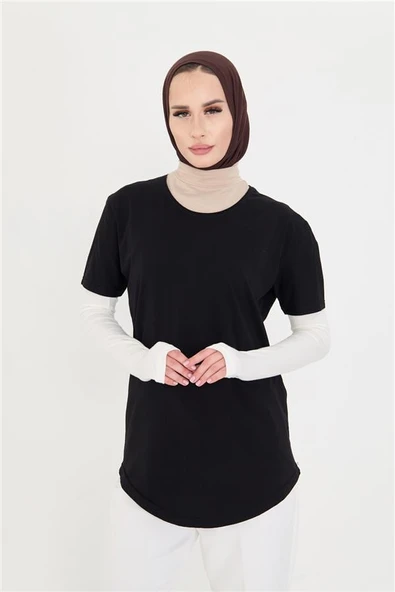 Krem Tesettür Parmak Geçmeli Kolluk Viskon Düz 1024_40 ürün görseli 1