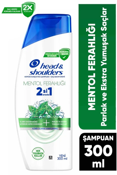 Head Shoulders 2ın 1 Şampuan 300 Ml Mentol Freahlığı+ Kepek ürün görseli 1