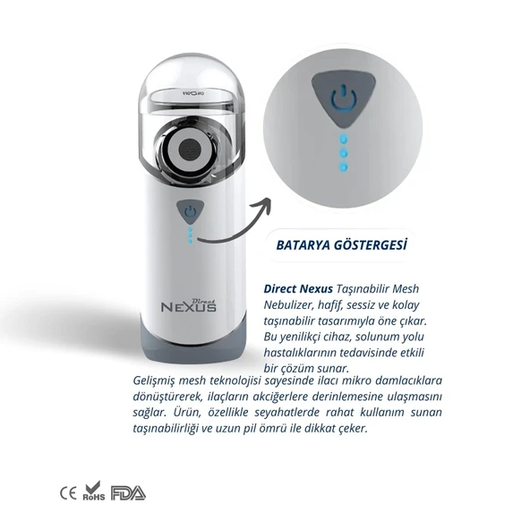 Direct Nexus Portatif Mesh Nebulizatör - Resim 4