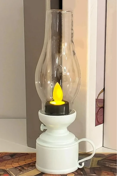 Dekoratif Eski Gaz Görünümlü LED Mum Lamba Alev Efektli Dekor Lamba 18 CM ürün görseli 1