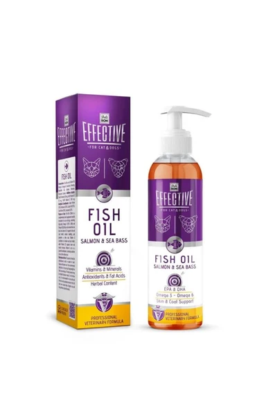 Effective Kedi ve Köpek Takviye Ürünleri Somon Yağı 250ml ürün görseli 1