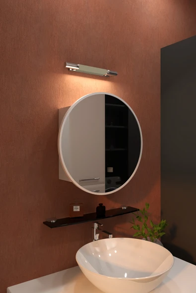 makbulce Oval Aynalı Banyo Dolabı - Resim 2