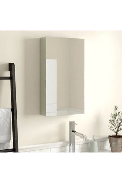 Taç-Dek Tek Kapaklı %100 Suntalan Aynalı Banyo Dolabı Üst Modülü Beyaz Suntalam Üst Modül 60x40 ürün görseli 1