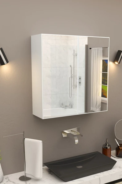 makbulce Lavobo Üstü Aynalı Banyo Dolabı ürün görseli 1