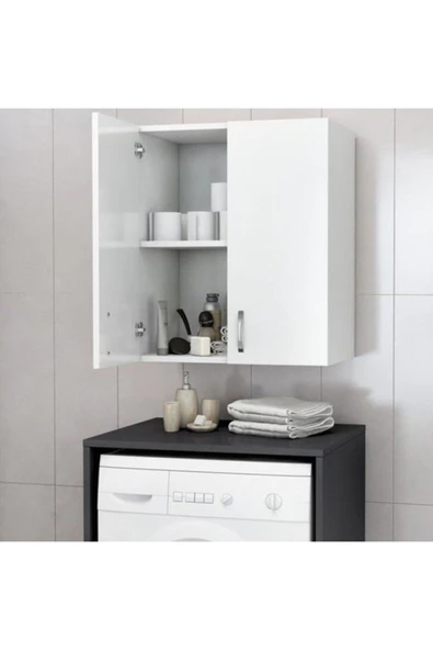 birnur pazar Birnurpazar Makina Üstü Dolap, Banyo Dolabı, Çamaşır Dolabı, Havlu Dolabı, Kapaklı Dolap - Beyaz ürün görseli 1