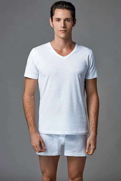 EROS 039 Erkek 2 li V Yaka T-Shirt Atlet 039 ürün görseli 1