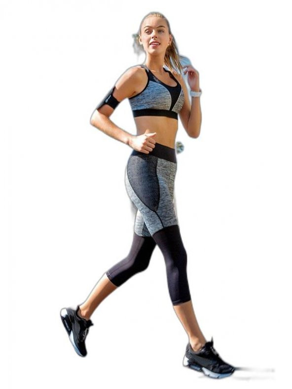YENİ İNCİ T140 GRİ (YOGA-FITNESS-PİLATES-KOŞU) SPORCU KAPRİ TAYTI TEK ALT ürün görseli 1
