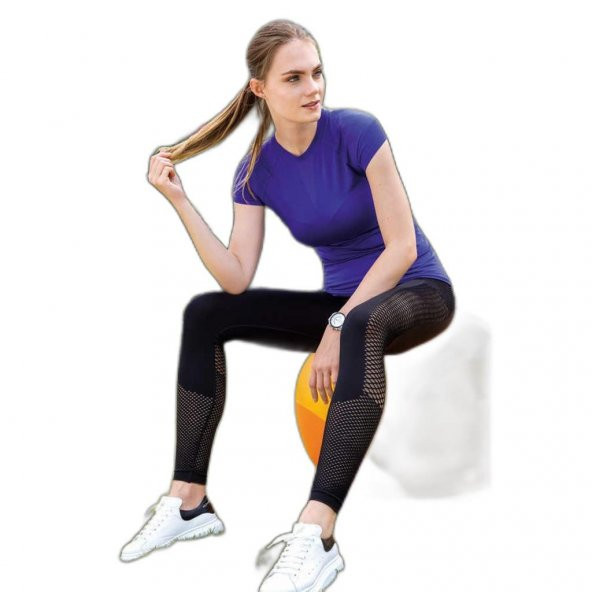 Yeni İnci Siyah Sax Sporcu Tayt Alt Üst Takım S210-S202 ürün görseli 1